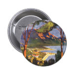 Vintage Travel Poster, Cape Town, South Africa Buttons