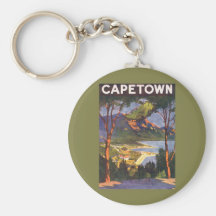 Vintage Travel Poster, Cape Town, South Africa Key Chains