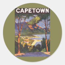 Vintage Travel Poster, Cape Town, South Africa Sticker