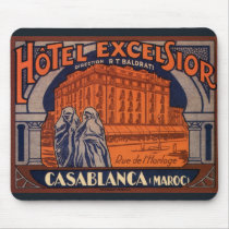 Vintage Travel Poster, Casablanca, Morocco, Africa Mouse Pad