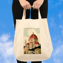 Vintage Travel Poster, Florence, Firenze, Italy Bags