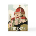 Vintage Travel Poster, Florence, Firenze, Italy cards