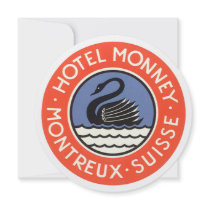 Vintage Travel Poster, Hotel Monney, Switzerland Invites