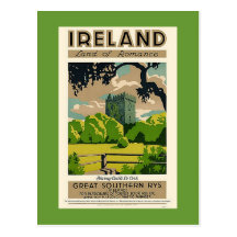 Vintage Travel Poster Ireland Blarney Castle Postcard