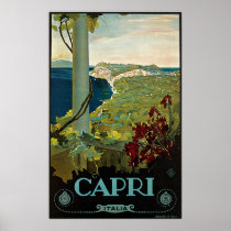 Vintage Travel Poster, Isle of Capri, Italy