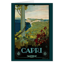 Vintage Travel Poster, Isle of Capri, Italy Italia Cards