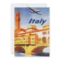 Vintage Travel Poster, Italy Personalised Invites
