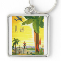 Vintage Travel Poster, Los Angeles, California Key Chain