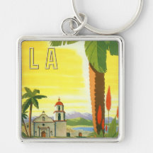 Vintage Travel Poster, Los Angeles, California Key Chain