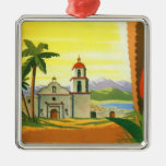 Vintage Travel Poster, Los Angeles, California Christmas Tree Ornament