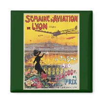 Vintage Travel Poster; Lyon, France Fridge Magnet