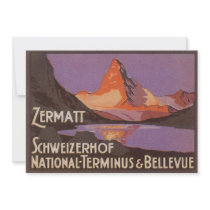 Vintage Travel Poster, Matterhorn, Switzerland Personalized Announcements
