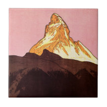 Vintage Travel Poster, Matterhorn, Switzerland Tiles