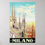 Vintage Travel Poster Milano, Italy posters