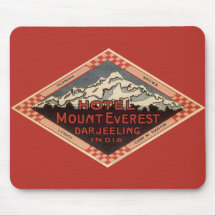 Vintage Travel Poster, Mount Everest, India Mousepads