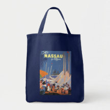 Vintage Travel Poster, Nassau, Florida, Sailboats Bag