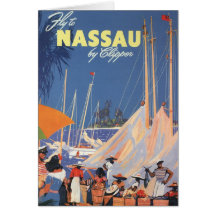 Vintage Travel Poster, Nassau, Florida, Sailboats Card