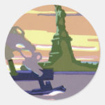 Vintage Travel Poster, New York City, Lady Liberty Stickers