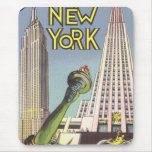 Vintage Travel Poster, New York City Landmarks Mousepads