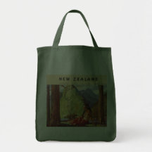 Vintage Travel Poster, New Zealand Native Woman Bags