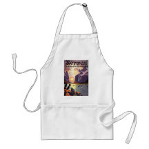 Vintage Travel Poster, Norway Land of Midnight Sun Aprons