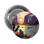 Vintage Travel Poster, Norway Land of Midnight Sun Pinback Button