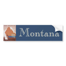 Vintage Travel Poster, See America, Montana Bumper Sticker