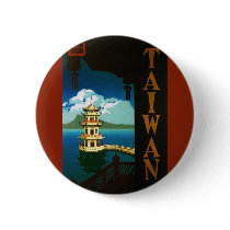 Vintage Travel Poster, Taiwan Button
