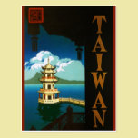 Vintage Travel Poster, Taiwan Pagoda Tiered Tower postcards