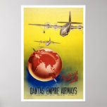 Vintage travel,Quantas-Empire Airways Print