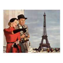 Vintage Travel - Retro Paris - Eiffel Tower Postcards