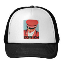 Vintage Travel Zurich Switzerland Label Art Mesh Hats