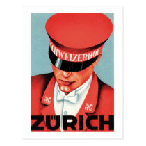 Vintage Travel Zurich Switzerland Label Art postcards