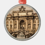 Vintage Trevi Fountain, Rome, Lazio, Italy Christmas Tree Ornament