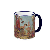 Vintage Tropical Fish and Coral in the Ocean Mugs