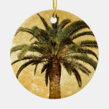 Vintage Tropical Palm Tree Christmas Tree Ornament