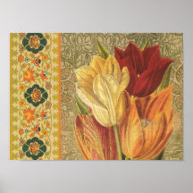 Vintage Tulip Flower Poster