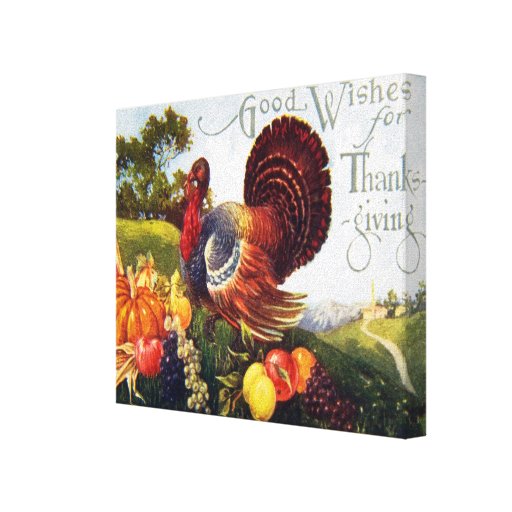 Vintage Turkey Thanks Gallery Wrap Canvas
