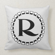 Vintage turn of the century, monogram R Pillows