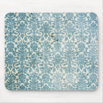 Vintage Turquoise Blue White Damask Mousepad