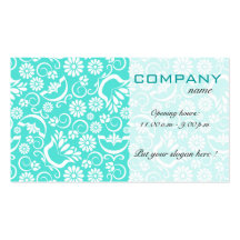 Vintage turquoise floral Business Card