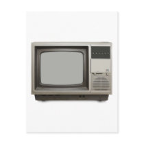 vintage tv set postcard