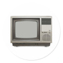 vintage tv set sticker