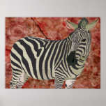 Vintage Twinkle Zebra Art Print