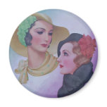 Vintage Two Women 1932 Magnets