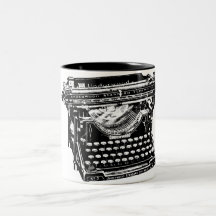 Vintage Typewriter Illustration Mugs