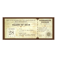vintage typography graduation tickets - invites