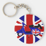 Vintage UJ Blue Scooter Art Key Chains