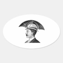 Vintage Umbrella Hat Steampunk Invention Sticker