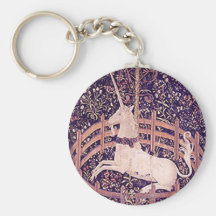 Vintage Unicorn In Captivity Tapestry Key Chain